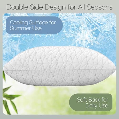 CushyOasis Shredded Memory Foam Pillows, Bed Pillows for Sleeping, Queen Size Pillows, Cooling Pillow, Stomach and Back Sleepers with Removable Washable Pillowcase (Queen*1) 5