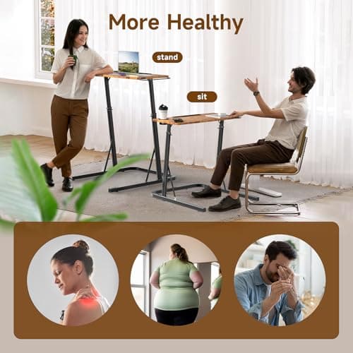 VTORY Adjustable Standing Desk for Walking Pad Treadmill, Desk for Bike/Cycling, Stand Table for Treadmill Walking Pad, Bike/Walking Pad/Treadmill Trainer Desk Stand, Attachment, Bar for Walking Pad 5