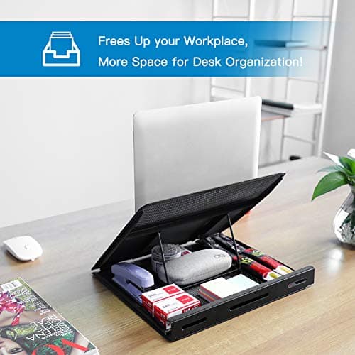 HUANUO Adjustable Laptop Stand Riser for Desk, Fits Up to 15.6 inch Notebook, Mesh Ventilated Laptop Cooling Stand with 8 Tilt Levels 7