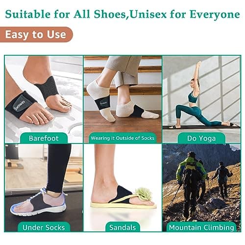 Svowin Arch Support Compression Sleeves for Flat Feet, Adjustable Velcro Plantar Fasciitis Braces for Fallen Arches, Unisex Orthotic Arch Support Wrap for High Arch, Feet Pain Relief 6