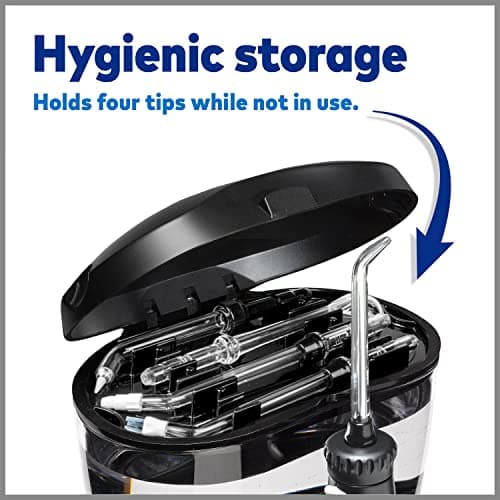 Waterpik Ultra Water Flosser, Black - 90+ Seconds of Flossing Time - 10 Pressure Settings, 360-Degree Tip Rotation - Includes Six Tips & Built-in Tip Storage 7