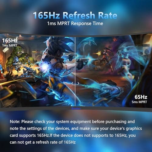 Sealan 34 inch Curved Ultrawide Computer Gaming Monitor 165Hz,UWQHD 3440x1440,1500R -PIP,1ms (MPRT),HDR, 300nits, sRGB99%,FreeSync,HDMI2.0(TMDS) x2,DP1.4 x2,Eye Care,VESA,Support Lifting Base 5