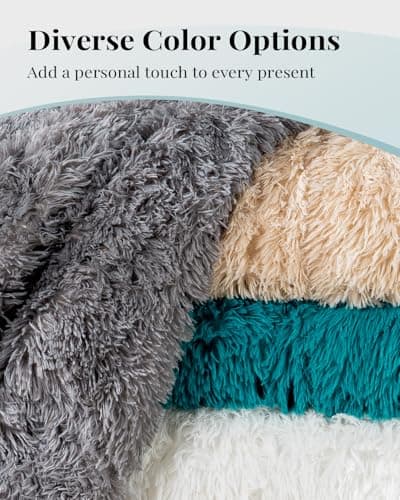 Topblan Fuzzy Faux Fur Weighted Blanket 15lbs, Ultra Soft Reversible Plush Sherpa Fleece Blanket Weighted Throw to Help with Better Sleep, 60x80 inches Grey 6