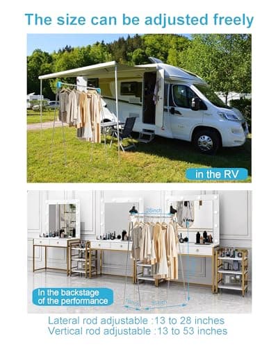 Ligtchser Portable Travel Garment Rack,Folding Clothes Rack for Dance,Travel,Camping, Drying,RV, Indoor,Outdoor. A Collapsible Mini Clothing Rack（Completely upgraded） 5