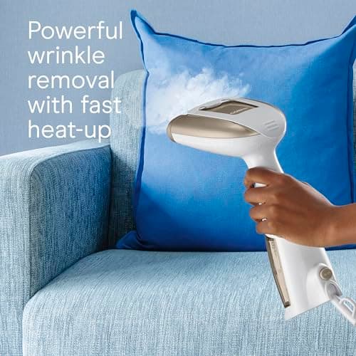 Conair Turbo Extreme Steam Hand Held Fabric Steamer, GS59X, 1875W, 15 min, 7.3 oz, White/Champagne 7