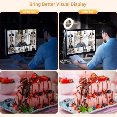 Portable Travel Ring Light for Laptop Zoom Video Conference, 5'' Bright Circle Light with Extendable Stand, Small Halo Lighting with Phone Holder for Video Recording Live Stream Facetime Photography 6