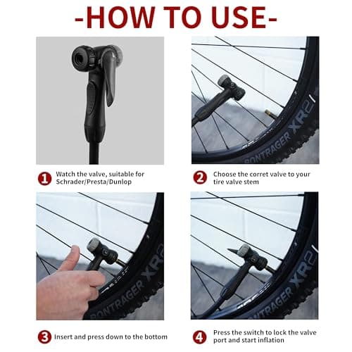 BV Bike Pump out of durable Steel - Bicycle pump 160 PSI high Pressure, Bike Tire Pump 17/24 inch Smart Valve Head, Schrader bike pump with gauge, Automatically Reversible Presta & Schrader, ball pump 5