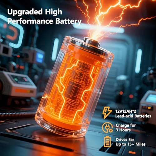 Electric Wheelchair for Adults, Foldable Portable All Terrain 70 lbs Motorized Wheelchair for Seniors, 15+ Miles Long Travel Range, 12AH Lead-Acid Battery, Premium Iron Frame, 11-inch Airless Tires 6