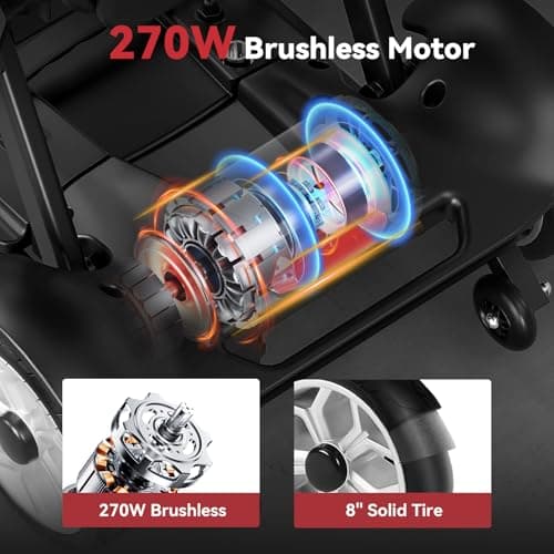 20 Miles Range Foldable Mobility Scooter for Adults & Seniors - 47lbs Lightweight 4-Wheel Travel Electric Scooter with Removable Battery & LED Lights, 300lb Weight Capacity (Blue) 5