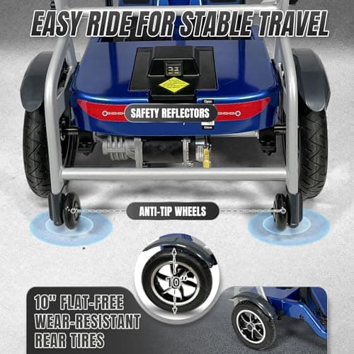 ZiiLIF R3b-Mobility Scooters for Seniors Adults Ultra Lightweight 37.5 Ibs Electric Powered Folding 4 Wheel Mobility Scooter with Cup Holder, Compact & Convenient for Travel Airline Approved, Blue 8