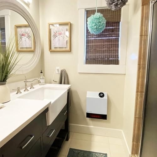 Heat Storm Wave Floor to Wall Infrared Space Heater with Attachable Feet, Remote Control, Built in Thermostat, 500-1000 Watts, 13x4x17 in, With Feet 5