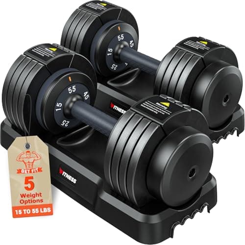 Rendpas Adjustable Dumbbells Set of 2, Select Weight Dumbbell Set, 5 in 1 Free Dumbbell Set with Anti-Slip Texture Handle, Weight Set For Home Gym Suit both Men and Women