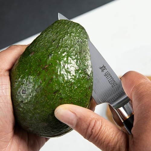 Yatoshi Knives Magnetic Kitchen Knife Block Set - Japanese 67 Layer High-Grade VG-10 Steel Knives, Sharp, G10 Handle Professional Kitchen Knife Set - Black Damascus (6 pieces) 7