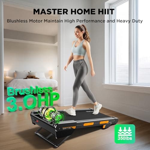 Walking Pad Treadmill with Incline, Full Deck, Auto Incline 12%-20%, 400/350lbs Capacity, Vitalwalk Compact Under Desk Treadmills for Home Office, 3.0HP Brushless, Vertical Store, Apollo 11 Elite 7