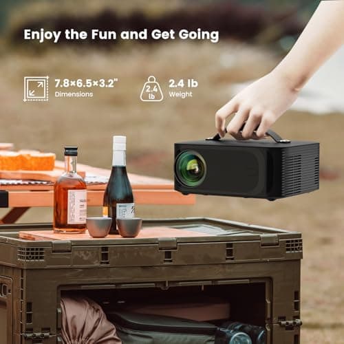 [Official Licensed APPs/1500 ANSI] Outdoor-Projector-4K with Wifi6 and Bluetooth, Smart TV OS & DoIby Audio, Portable Projector with YouTube/PrimeVideo, ONOAYO 1080P Proyector with 300 ''Display 7