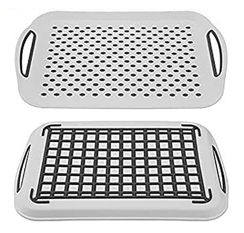 Ahyuan Collapsible Dish Drying Rack Portable Dinnerware Drainer Organizer for Kitchen RV Campers Travel Trailers Space Saving Kitchen Storage Rack Tray (With Drainboard) 5