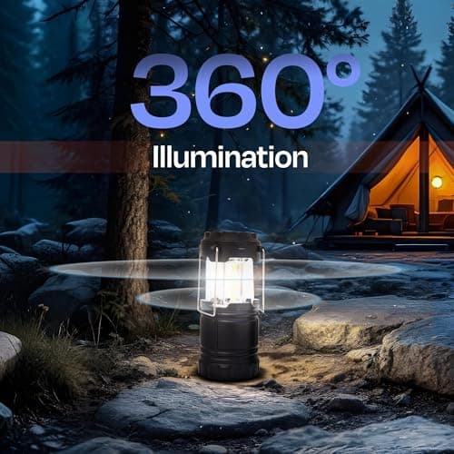 Rechargeable Camping Lanterns for Power Outages - Pack of 2 Waterproof LED Solar Lanterns for Camping Essentials, Hiking Gear, Battery Backup & Emergency Survival Kits 5