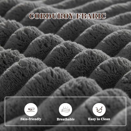 52" Boneless Chaise Lounge Chair Indoor — Oversized Cloud-Like Cozy Comfy Modular 3-in-1 Sofa Bed for Reading, Living Room & Bedroom Corduroy Couch Sleeper, Grey 6