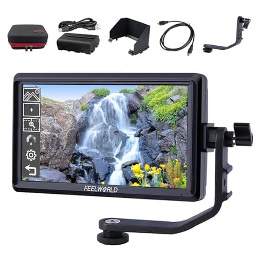 FEELWORLD S55 V3 + Battery + Carry Case 6 Inch DSLR Camera Field Monitor FHD 1920x1080 IPS LUT Video Peaking Focus Assist with 4K HDMI 8.4V DC Input Output