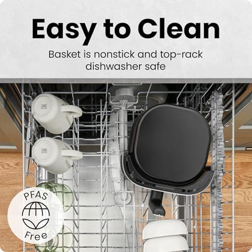 CHEFMAN 2 Qt Mini Air Fryer – Digital Space-Saving Compact Air Fryer with Nonstick and Dishwasher Safe Basket, Quick & Easy Meals in Minutes, Features Digital Timer and Shake Reminder – Black 7