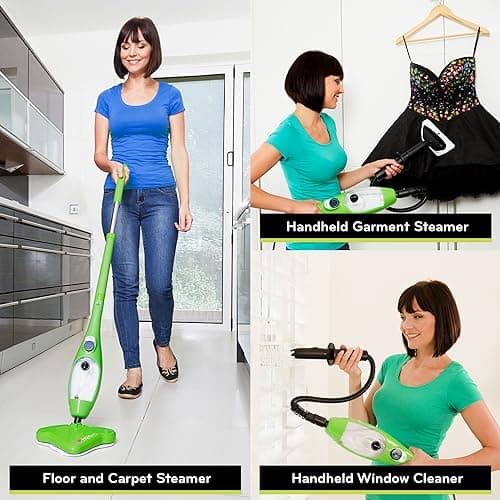 H2O X5 5-in-1 Multi-Purpose Steam Mop, Handheld Steam Cleaner, Adjustable Height, Removable Tank, Large Capacity, Rapid Heat Up, Steam Control, Lightweight, High Pressure 7