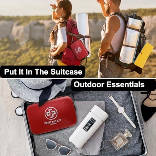 VRIEXSD Premium First Aid Kit, 320 Piece Waterproof Hard Shell Eva First Aid Kit for Home, Camping, Cars, Hiking, Travel, Businesses & Outdoor Emergencies - Emergency Medical Kits (Red) 6