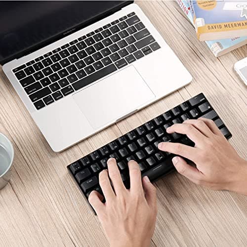 RK ROYAL KLUDGE RK61 Wireless 60% Triple Mode Mechanical Keyboard, 61 Keys Bluetooth Mechanical Keyboard, Compact Gaming Keyboard with Programmable Software (Hot-Swappable Red Switch, Black) 7