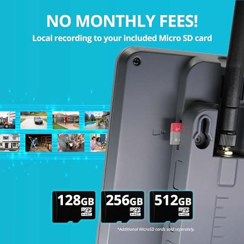 Defender PhoenixHD Wireless Security Camera System with 10.1” Touchscreen Monitor, 4 Outdoor 1080P HD Night Vision Cameras, Plug & Play, Two-Way Talk, No WiFi Required, 128GB SD Card, 2-Year Warranty 8