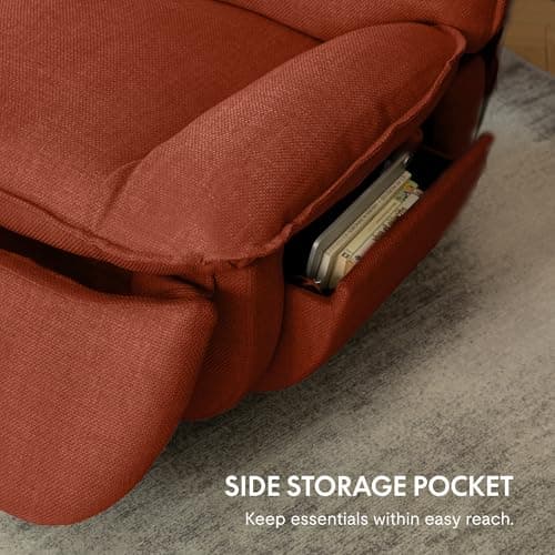 FLEXISPOT XRC7 Swivel Rocker Recliner Chair, 360° Swivel Oversized Armless Recliner with Oeko-TEX Certified Three-Proof Fabric, Award-Winning Design, Gaming Chair for Living Room Gaming Room, Orange 6