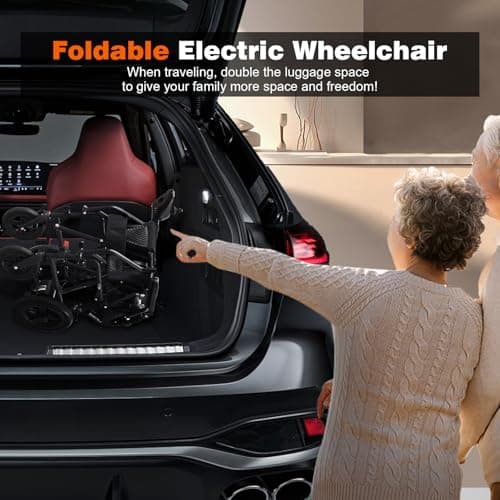 [2026 Upgrade] Hassky Electric Wheelchair for Adults Foldable, 15 Miles Range Motorized Wheelchair, All Terrain Power Wheelchairs for Seniors Supports Up to 350 lbs Black 9