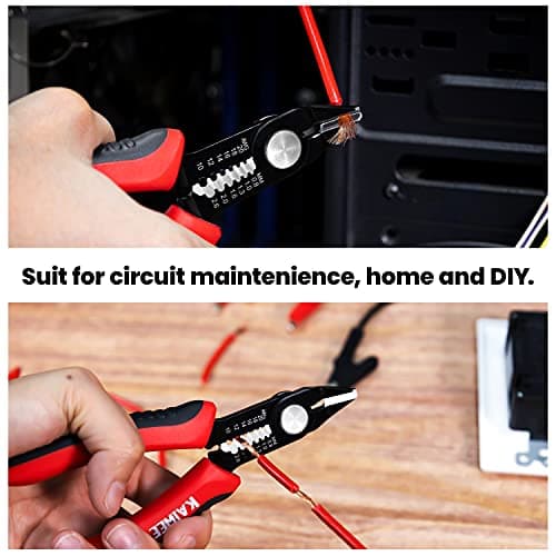 KAIWEETS Wire Cutters 6-Inch Flush Pliers with Supplementary Stripping, Cutting Pliers, Handy and Slim Diagonal Cutters, Sharp Snip 8