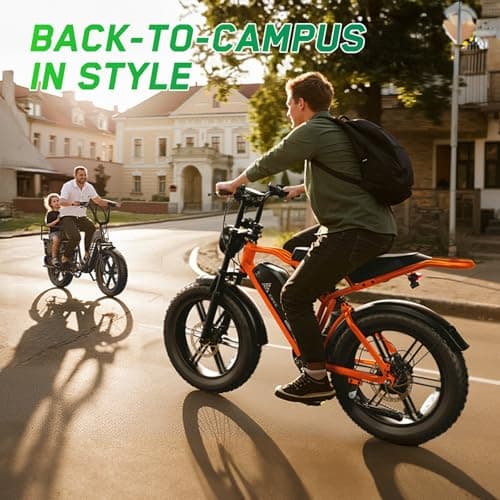 TST Electric Bike for Adults, 1500W Peak Motor 28 MPH 60 Miles Fat Tire E Bike with 48V 15Ah Removable Battery 20" Electric Dirt Bike Hydraulic Suspension, Orange, Safety Tested to UL 2849 7