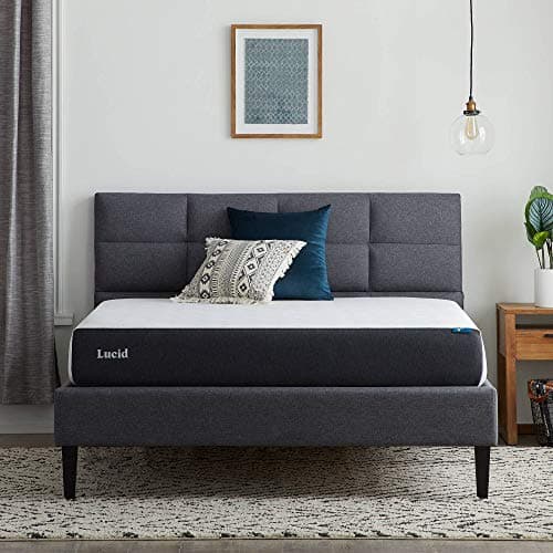 Lucid 8 Inch Memory Foam Mattress - Medium Firm Feel - Infused with Refreshing Bamboo Charcoal and Cooling Gel - Bed in a Box - Temperature Regulating - Pressure Relief - Breathable - Twin Size