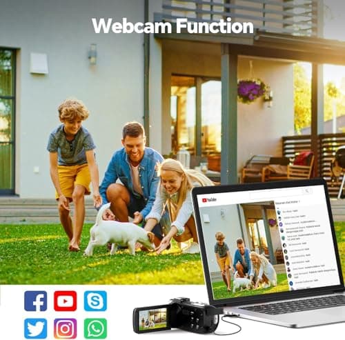 FIREFOTO Camcorder Video Camera 4K Digital Camera for Vlogging 42MP 3” 270° Rotation Screen 18X Digital Zoom Cam Corder for YouTube with 2 Batteries, 32GB SD Card, Remote Control 5