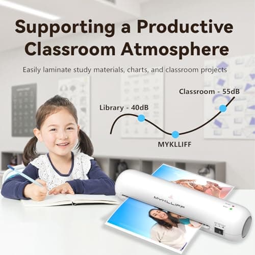 Laminator Machine 9-Inch Portable Thermal Laminater with Hot & Cold Modes, A4 Small Laminating Machine with ABS Jam-Release, 3-Min Warm-Up, 6-in-1 Photo Laminator Kit for Home and Class, White 7