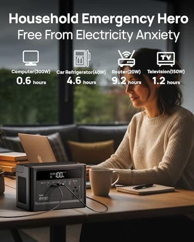 2026 Portable Power Station 230.4Wh LiFePO4 Battery, 350W Power Bank with AC Outlet 110V/ 700W Surge, Solar Generator Fast Charging for Hurricane Emergency, Laptop, Camping, RV, Off-Grid Living 7