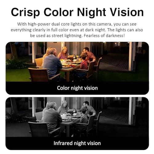 EVERSECU Triple Lens WiFi PTZ Security Camera, Three Cameras in One, Side Cameras with Adjustable All-Angle Arm, 2K 360° View No Blind Spot, Auto Tracking, Spotlight, 2 Way Audio 8