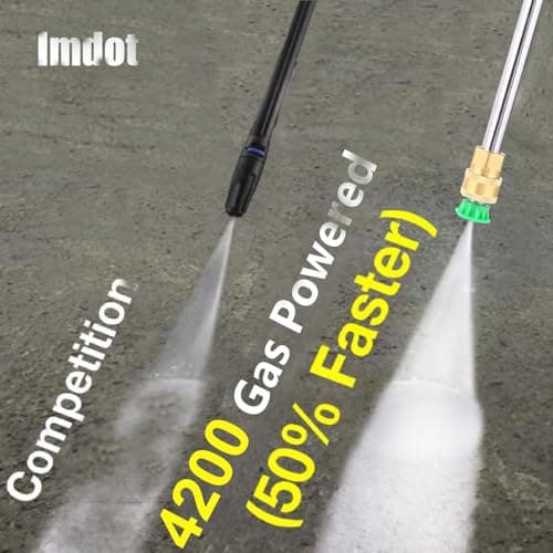 Imdot Gas Pressure Washer 4200PSI 4.0GPM Power Washer Gas Powered with 212CC Engine, 5 Tips, 25ft Hose, Soap Tank, Powerwashers for Home Cars, Black 9