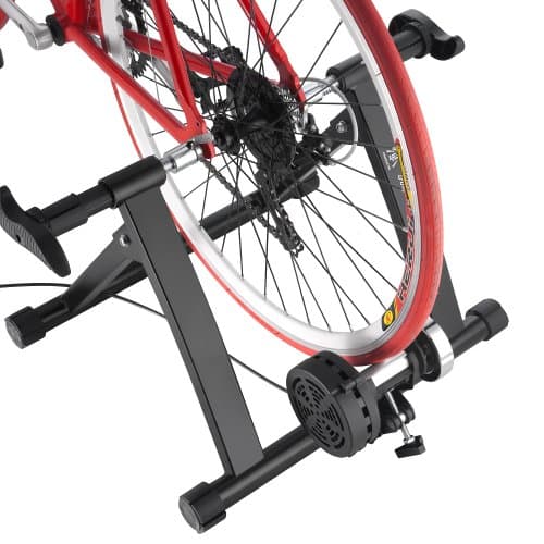 Exercise Bike Trainer - Indoor Bicycle Training Stand With Quiet 5-Level Magnetic Resistance and Front Wheel Riser Block by Bike Lane 5