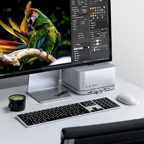 Satechi Mac mini Hub & Stand with SSD Enclosure for NVME/SATA M.2, Mac mini Dock with USB C 10Gbps, 3 USB A 5/10Gbps, 2.0 Audio Jack, for Mac Studio, Mac mini M2/M1 (Not Compatible with M4) - Silver 6