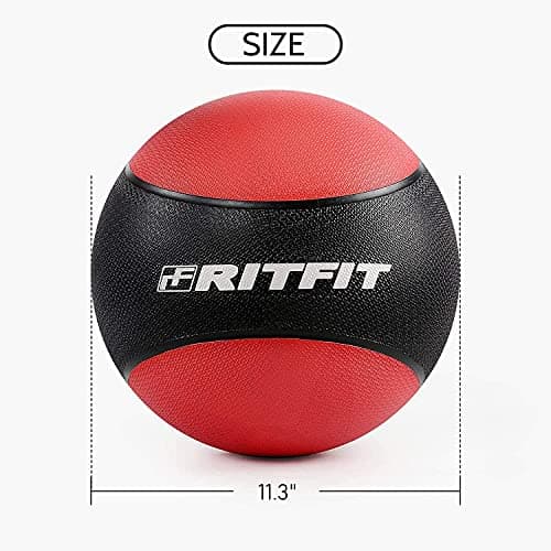 RitFit Weighted Medicine Ball Set - 6LB / 8LB / 10LB / 12LB, Non-Slip Rubber Shell & Dual Texture Grip - Workout Exercise Ball for Core Strength, Balance Training, Coordination Fitness 5