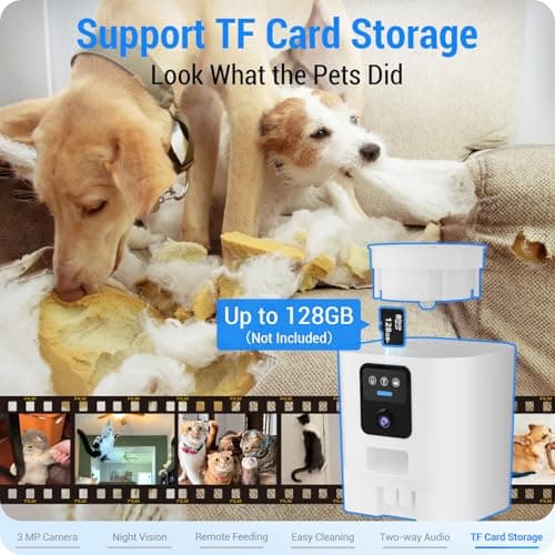Frienhund Automatic Cat Feeder with 2K Camera: 5G WiFi Automatic Dog Feeder with Night Vision,Cat Food Dispenser with 7L Large Food Storage Container for Multiple Pet,Detachable for Easy Clean -29 Cup 7