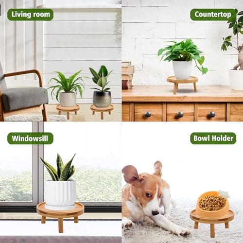 ARTORA Mid Century Modern Plant Stand, Wood Indoor Plant Holder Succulents Plant Pot Raiser Decorative Corner Planter Stand for Small to Medium Plants (Natural 2PCS) 5