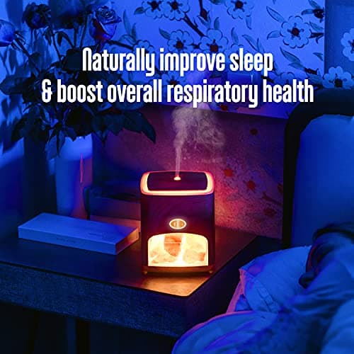 Himalayan Pink Salt Diffuser & 10 Essential Oils – 2-in-1 Therapeutic Device - Aromatherapy & Ionic Himalayan Salt Therapy – 400ml Ultrasonic Vaporizer and Ionizer with Ambient Glow (Light) 5