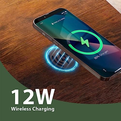 Yoimori Electric Standing Desk with Drawer,48 x 24 Inches Adjustable Height Desk with 12W Wireless Charging,One-Piece Wooden Desktop Sit Stand Up 7