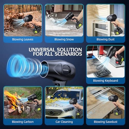 Electric-Cordless-Leaf-Blower - 400000RPM Handheld Leaf Blower - 3 X 4.0Ah Batteries and Charger Included, Lightweight Leaf Blower for Patio Cleaning 7