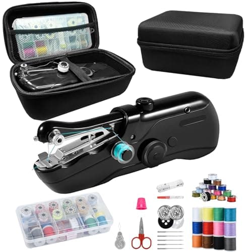 Handheld Sewing Machine, Beginner's Sewing kit with Storage, Two Power Supply Modes, Electric Switch, Simple Operation, Portable mini, Beginner's Sewing Machine.(Black)