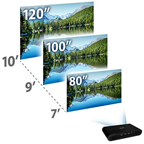 Miroir M631 1080p Portable Projector - USB-C - Rechargeable Battery - Home and Outdoors (Renewed Premium) 6