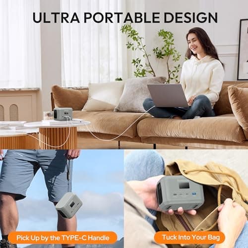 Enginstar Portable Power Station,Outdoor 96Wh LiFePO4 Battery,Solar Generator 100W Two-Way Fast Charging,Power bank for Camping, Traveling, Party and Emergencies 7