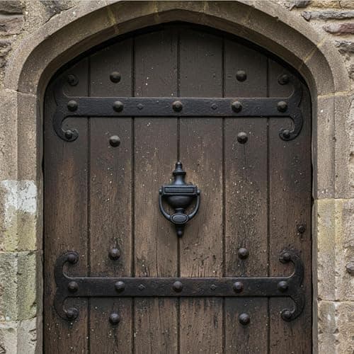 Mystic Colonial Rustic Cast Iron Victorian Door Knocker 1 Pc - 19.5 cm x 10 cm | Black Coated Vintage Colonial Style Front Door Use 5